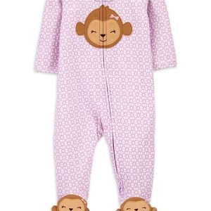 Baby girl Monkey sleep n play footie sleeper